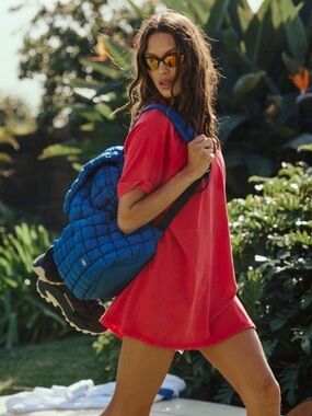 FP Movement by Free People Hot Shot Tunic Tee in Victory Red Size M EUC